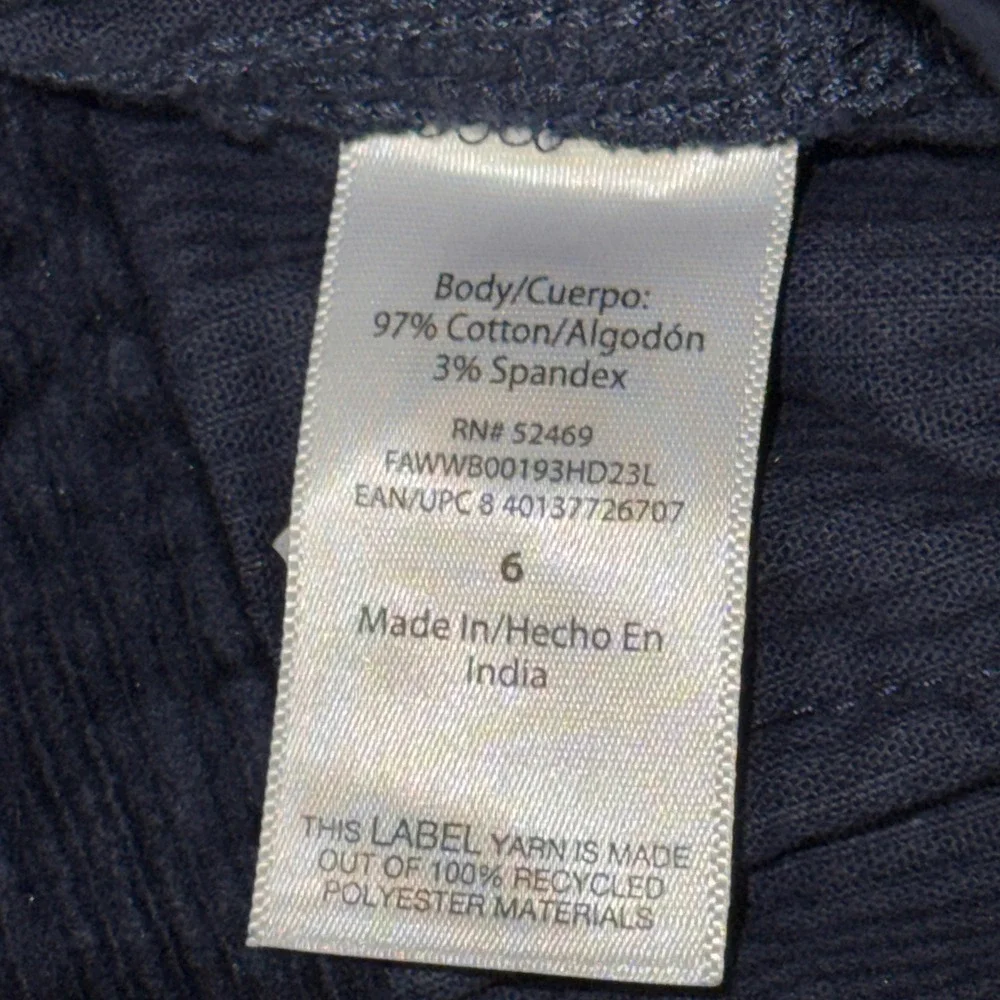 Free Assembly Corduroy A-Line Mini Skirt Pockets Dark Navy Blue Button Fly sz 6 - Picture 4 of 5
